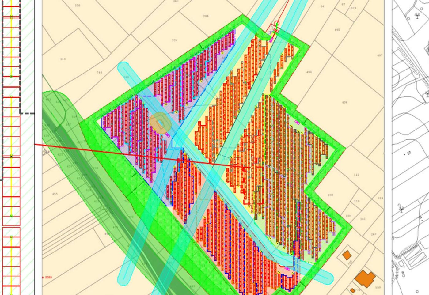 Layout dell'impianto fotovoltaico di Ciminna